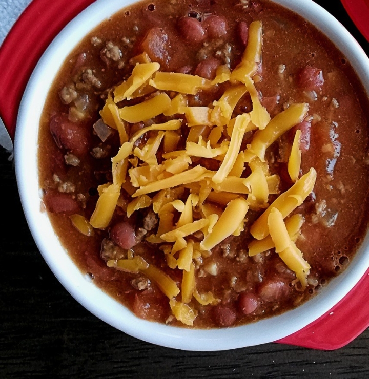homemade beef chili cooked